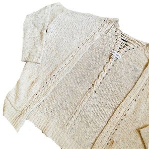 Knox Rose Lace Back Cream Knit Cardigan
